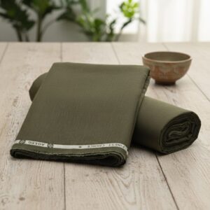 Dark Olive Green Unstitched Men’s Suit Fabric